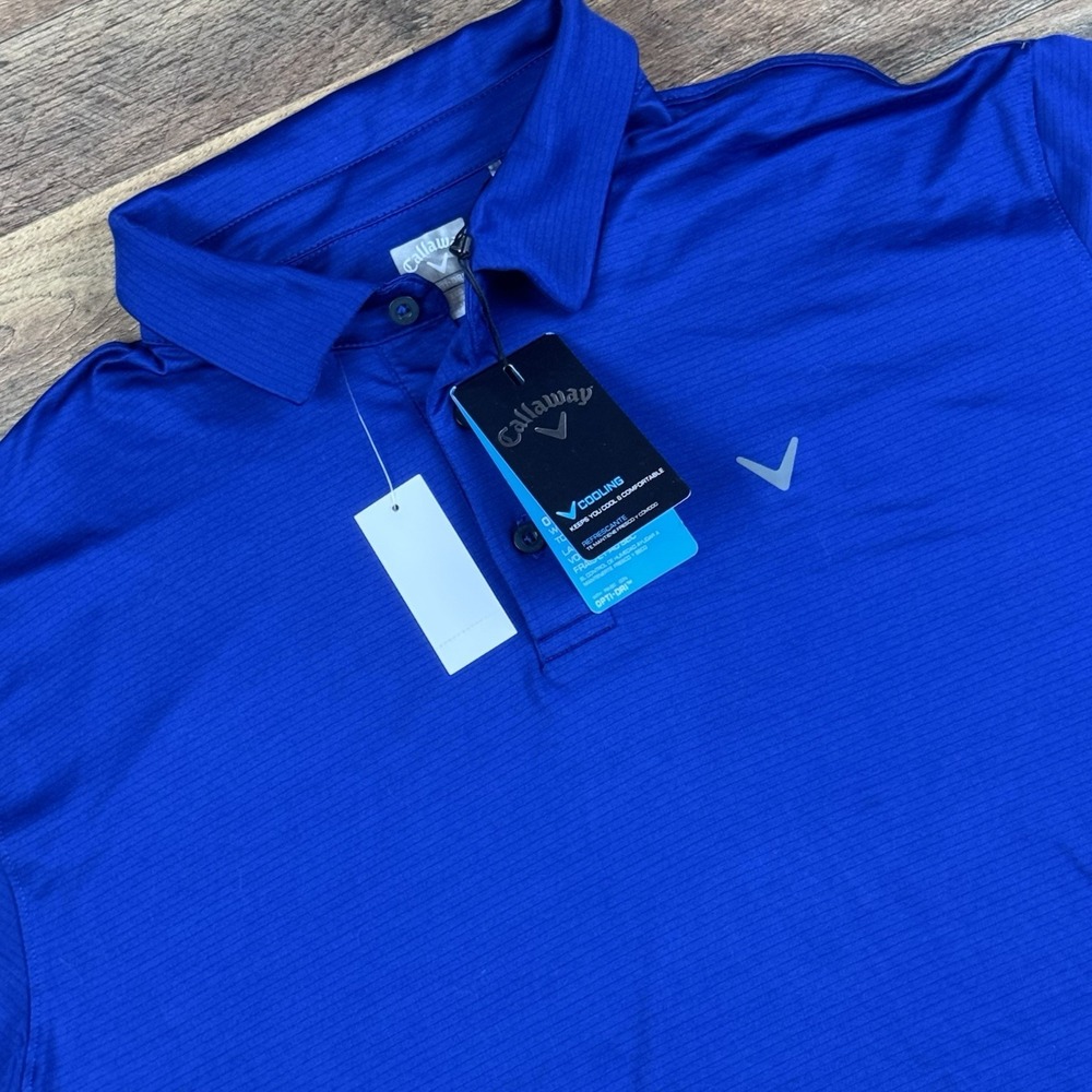 New Men's XXL Callaway Opti-Dri Performance Mazarine Blue Golf Polo Shirt